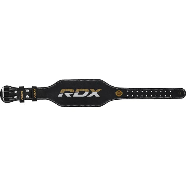 CINTURÓN DE GIMNASIO PARA LEVANTAMIENTO DE PESAS DE CUERO ACOLCHADO DE 4 PULGADAS - RDX