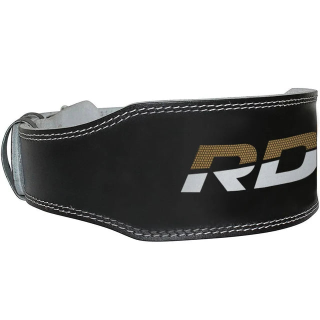 CINTURÓN DE GIMNASIO PARA LEVANTAMIENTO DE PESAS DE CUERO ACOLCHADO DE 4 PULGADAS - RDX